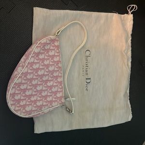 Christian Dior Pink/White purse with Duster Bag - Authentic